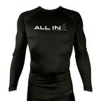 ALL IN Jiu Jitsu All Black Custom Rash Guards Long Sleeves #8086 B