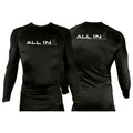 ALL IN Jiu Jitsu All Black Custom Rash Guards Long Sleeves #8086 B