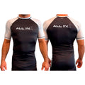 ALL IN Jiu Jitsu All Black Ranked Short Sleeve Rash Guards #8086 B