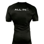 ALL IN Jiu Jitsu All Black Custom Rash Guards Short Sleeves #8086 B