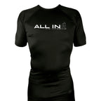 ALL IN Jiu Jitsu All Black Custom Rash Guards Short Sleeves #8086 B