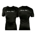 ALL IN Jiu Jitsu All Black Custom Rash Guards Short Sleeves #8086 B