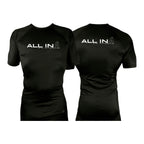 ALL IN Jiu Jitsu All Black Custom Rash Guards Short Sleeves #8086 B