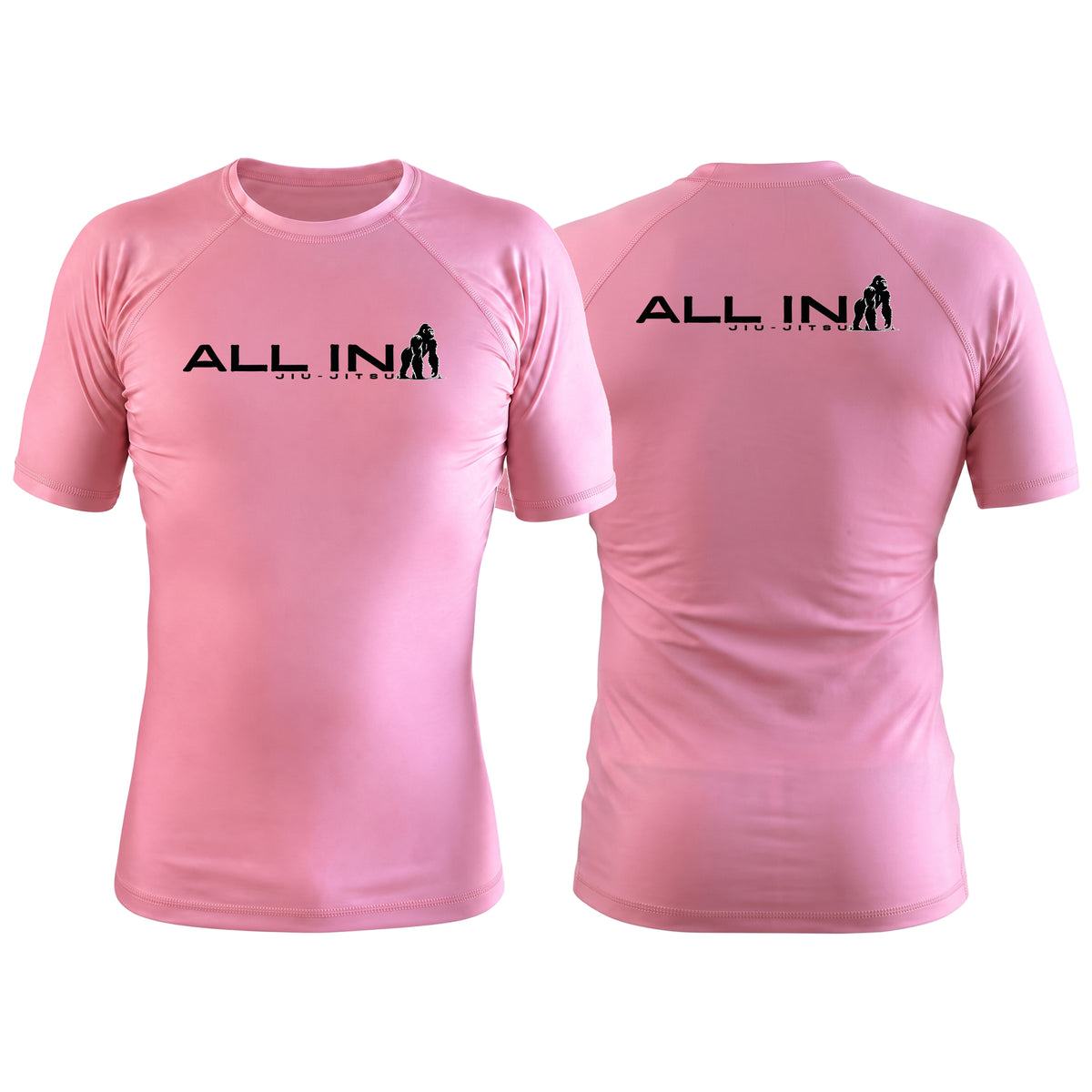 ALL IN Jiu Jitsu Pink Custom Rash Guards Short Sleeve #8086 B