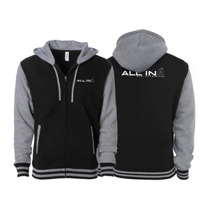 ALL IN Jiu Jitsu Academy Varsity Zip-Up Hoodies #8086 C