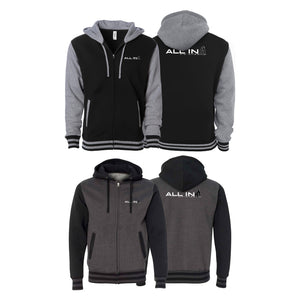 ALL IN Jiu Jitsu Academy Varsity Zip-Up Hoodies #8086 C