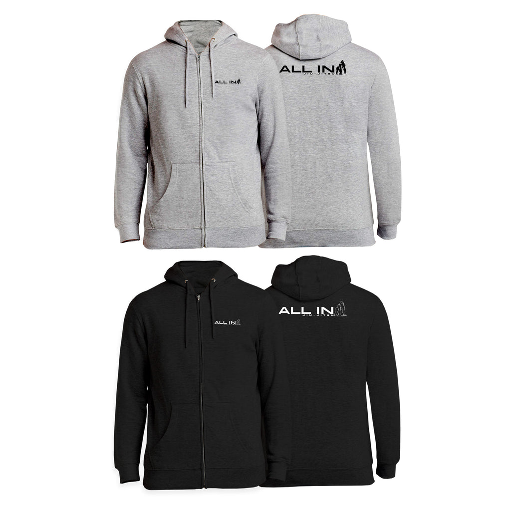 ALL IN Jiu Jitsu Academy Zip-Up Hoodies #8086 C