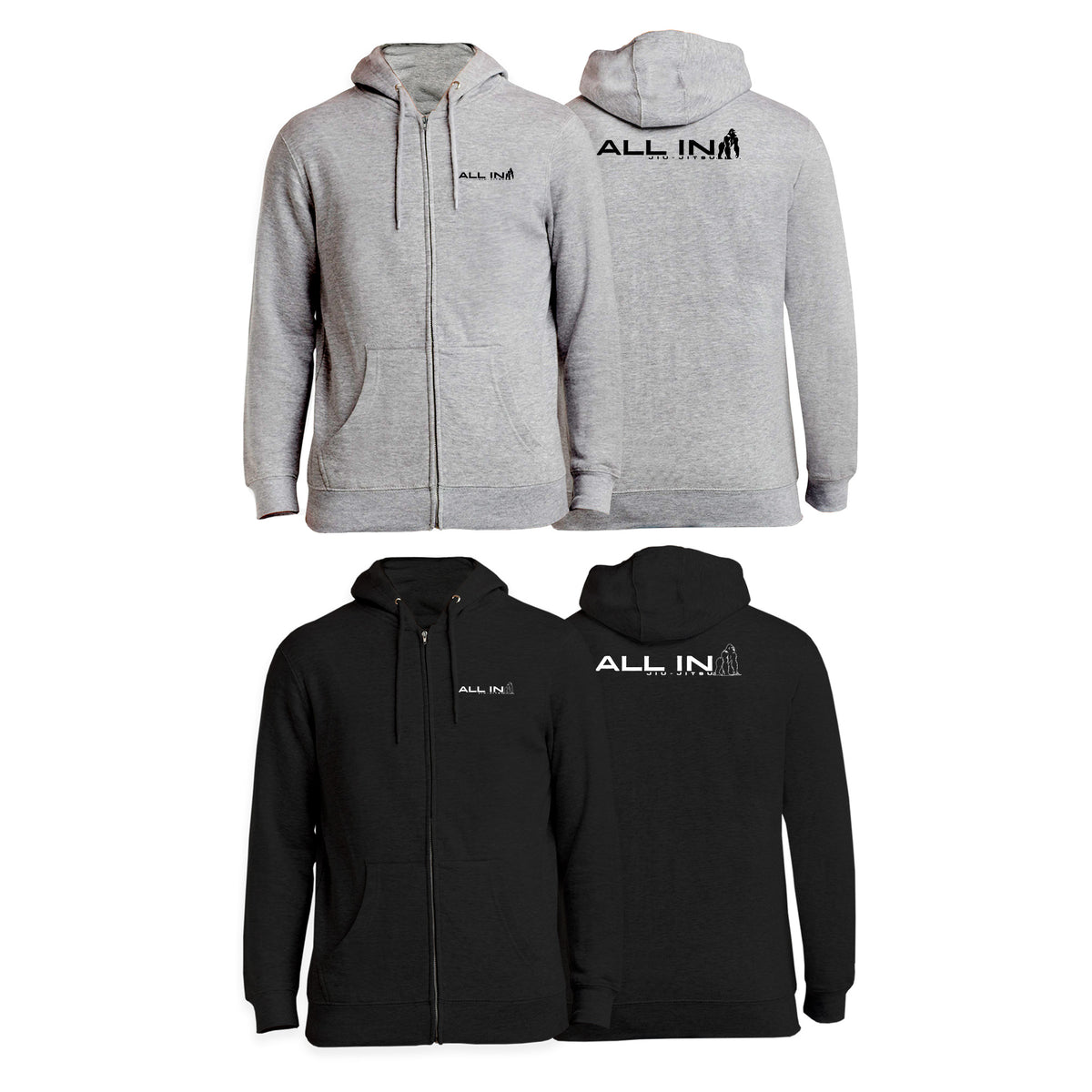 ALL IN Jiu Jitsu Academy Zip-Up Hoodies #8086 C