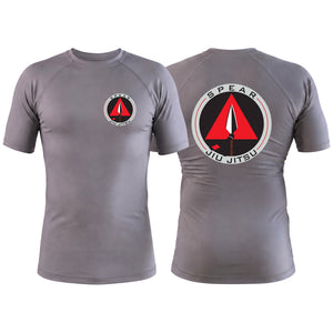 Spear Jiu Jitsu Gray Custom Rash Guards Short Sleeve #8087 A