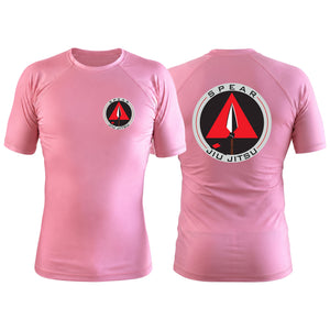 Spear Jiu Jitsu Pink Custom Rash Guards Short Sleeve #8087 A