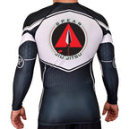 Spear Jiu Jitsu Academy Rash Guards Black/White #8087 A