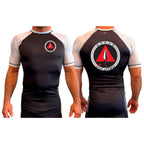Spear Jiu Jitsu All Black Ranked Short Sleeve Rash Guards #8087 A