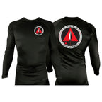 Spear Jiu Jitsu All Black Custom Rash Guards Long Sleeves #8087 A