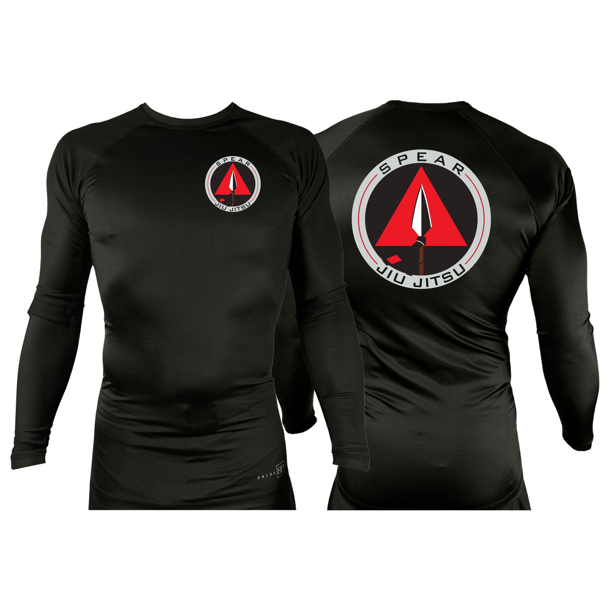Spear Jiu Jitsu All Black Custom Rash Guards Long Sleeves #8087 A