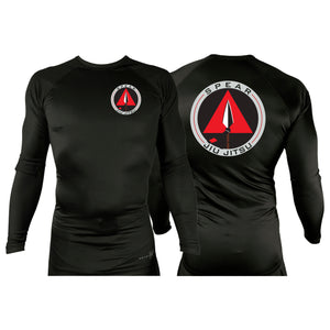 Spear Jiu Jitsu All Black Custom Rash Guards Long Sleeves #8087 A