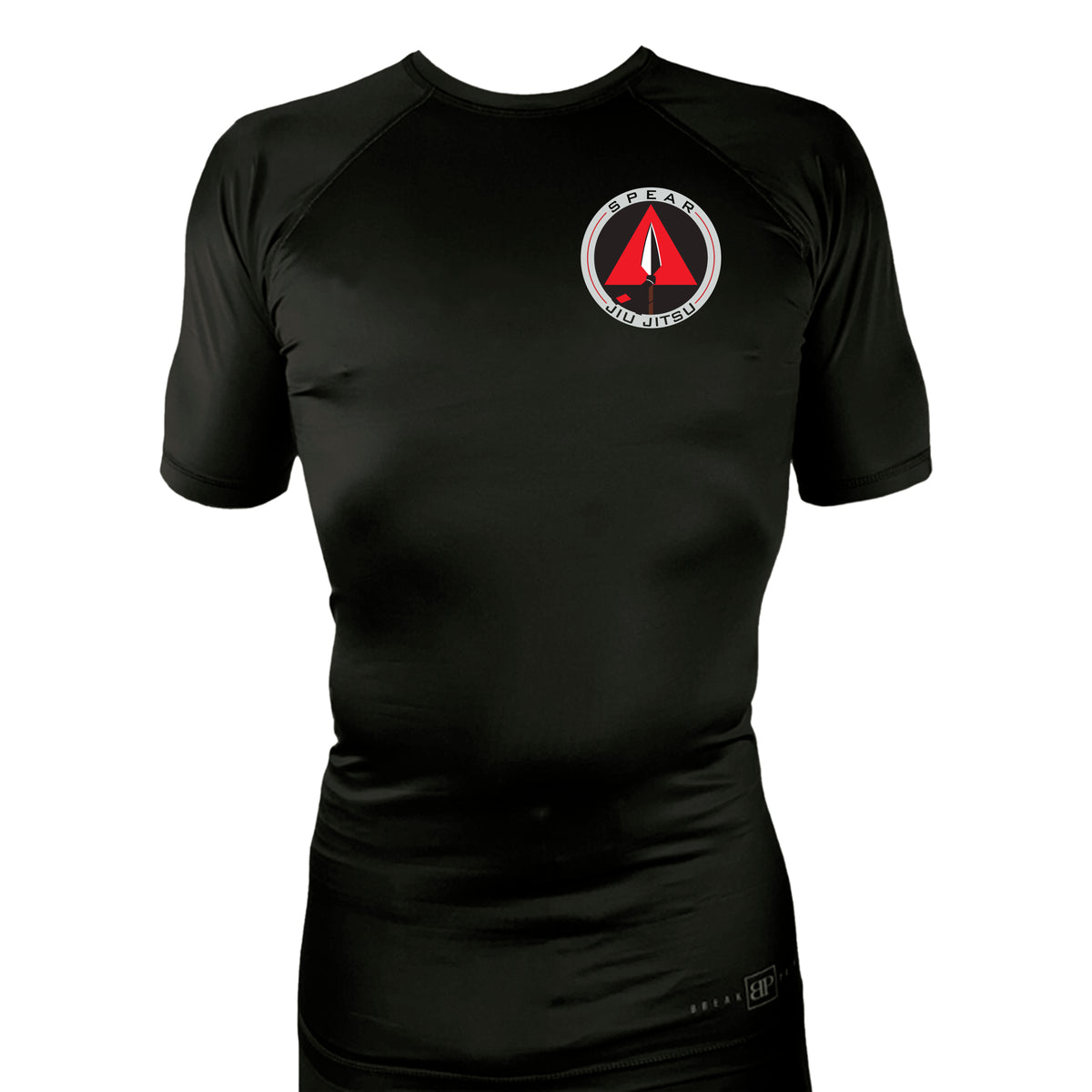 Spear Jiu Jitsu All Black Custom Rash Guards Short Sleeves #8087 A