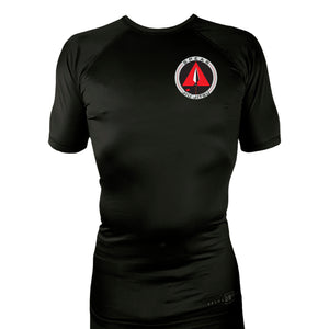 Spear Jiu Jitsu All Black Custom Rash Guards Short Sleeves #8087 A