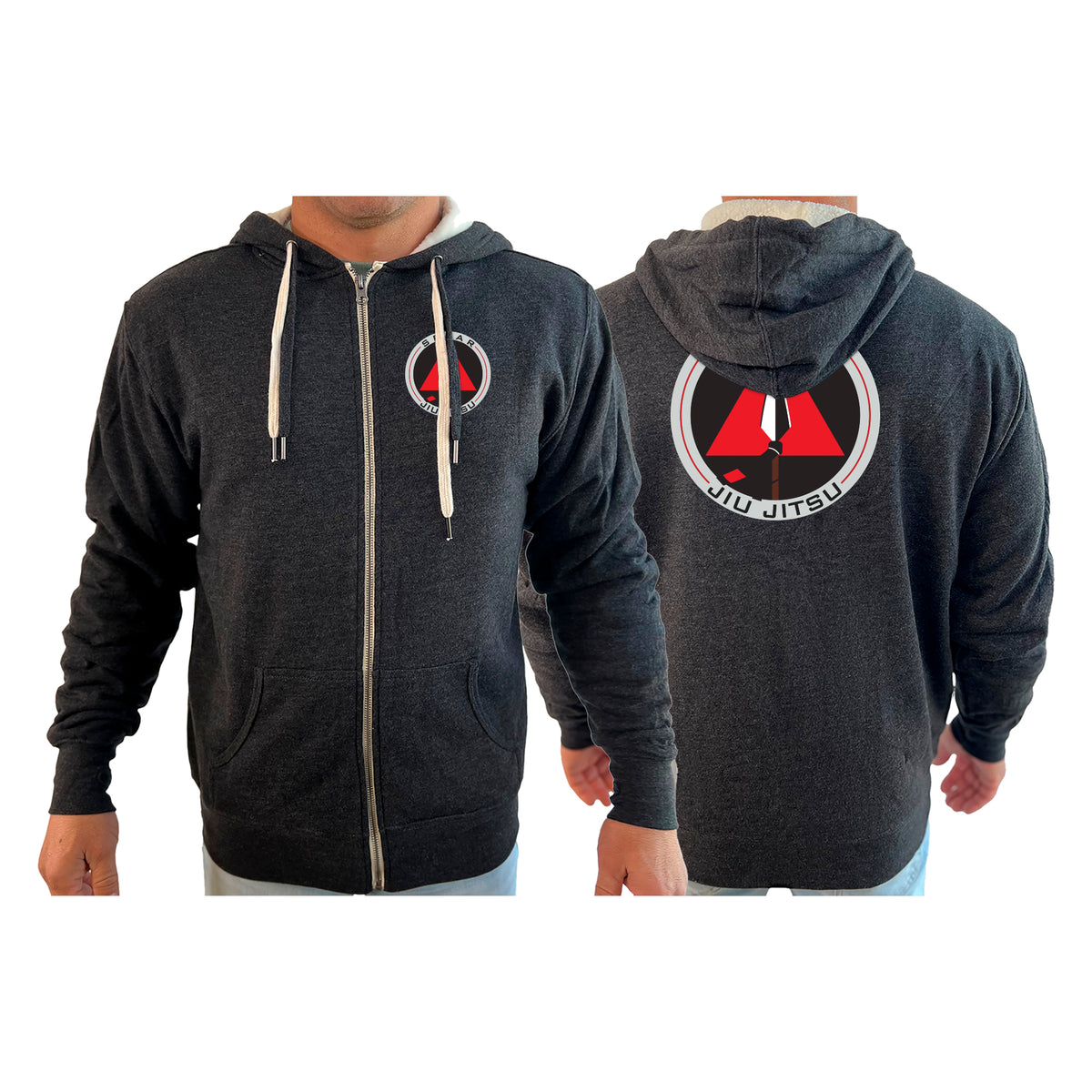 Spear Jiu Jitsu Academy Sherpa Lined Zip-Up Hoodie #8087 A
