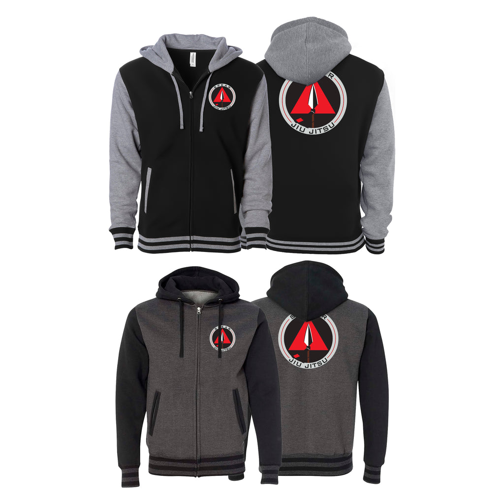 Spear Jiu Jitsu Academy Varsity Zip-Up Hoodies #8087 A