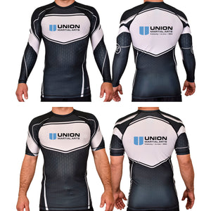 Union Martial Arts Academy Rash Guards Black/White #8088 A