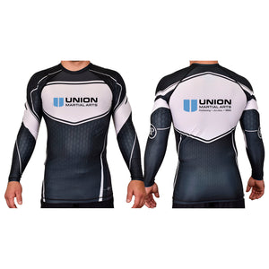 Union Martial Arts Academy Rash Guards Black/White #8088 A