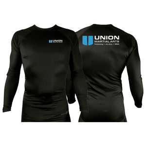 Union Martial Arts All Black Custom Rash Guards Long Sleeves #8088 A