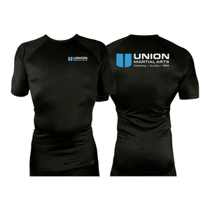 Union Martial Arts All Black Custom Rash Guards Short Sleeves #8088 A