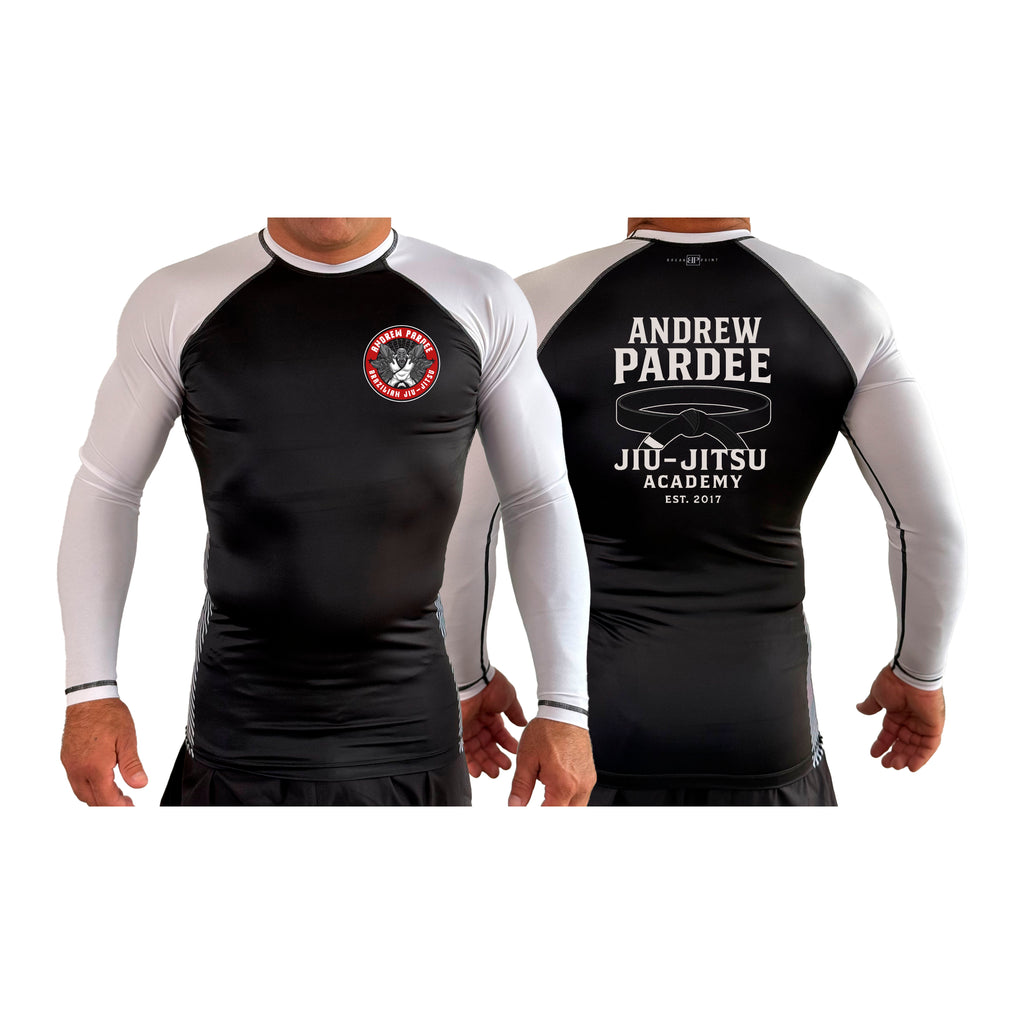 Andrew Pardee Brazilian Jiu-Jitsu All Black Ranked Long Sleeve Rash Guards #8089 A