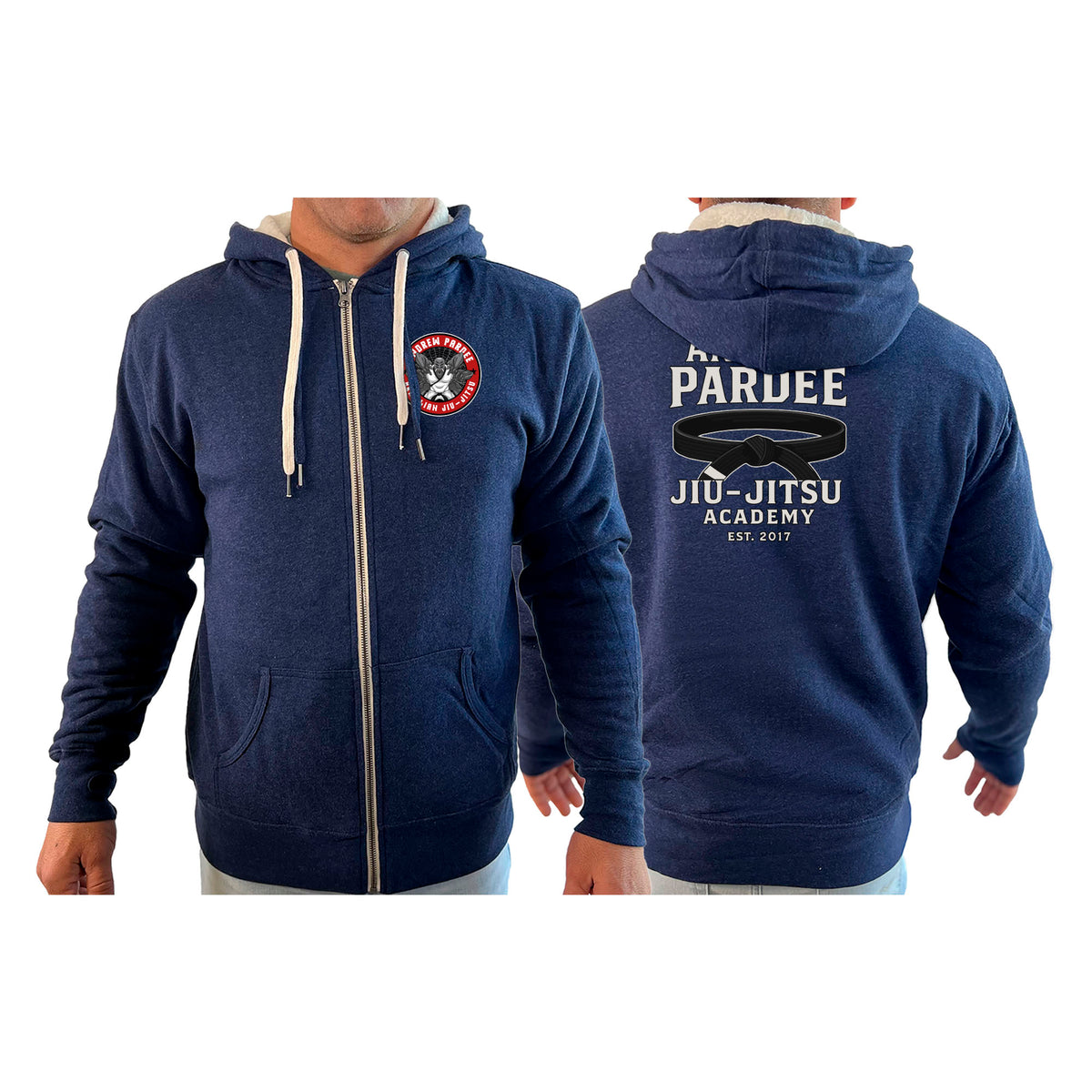 Andrew Pardee Brazilian Jiu-Jitsu Academy Sherpa Lined Zip-Up Hoodie #8089 A