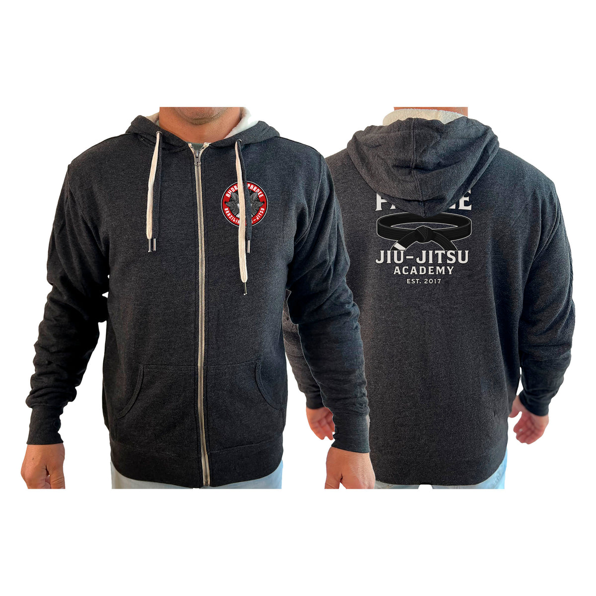 Andrew Pardee Brazilian Jiu-Jitsu Academy Sherpa Lined Zip-Up Hoodie #8089 A