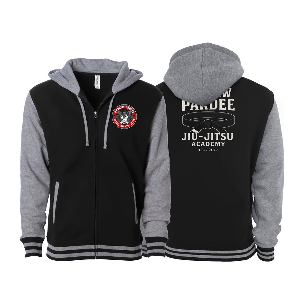 Andrew Pardee Brazilian Jiu-Jitsu Academy Varsity Zip-Up Hoodies #8089 A
