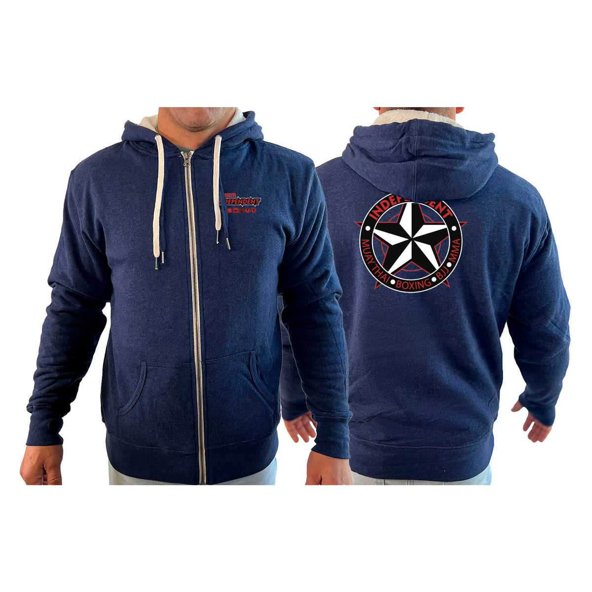 Independent MMA & Fitness Academy Sherpa Lined Zip-Up Hoodie #8098 E