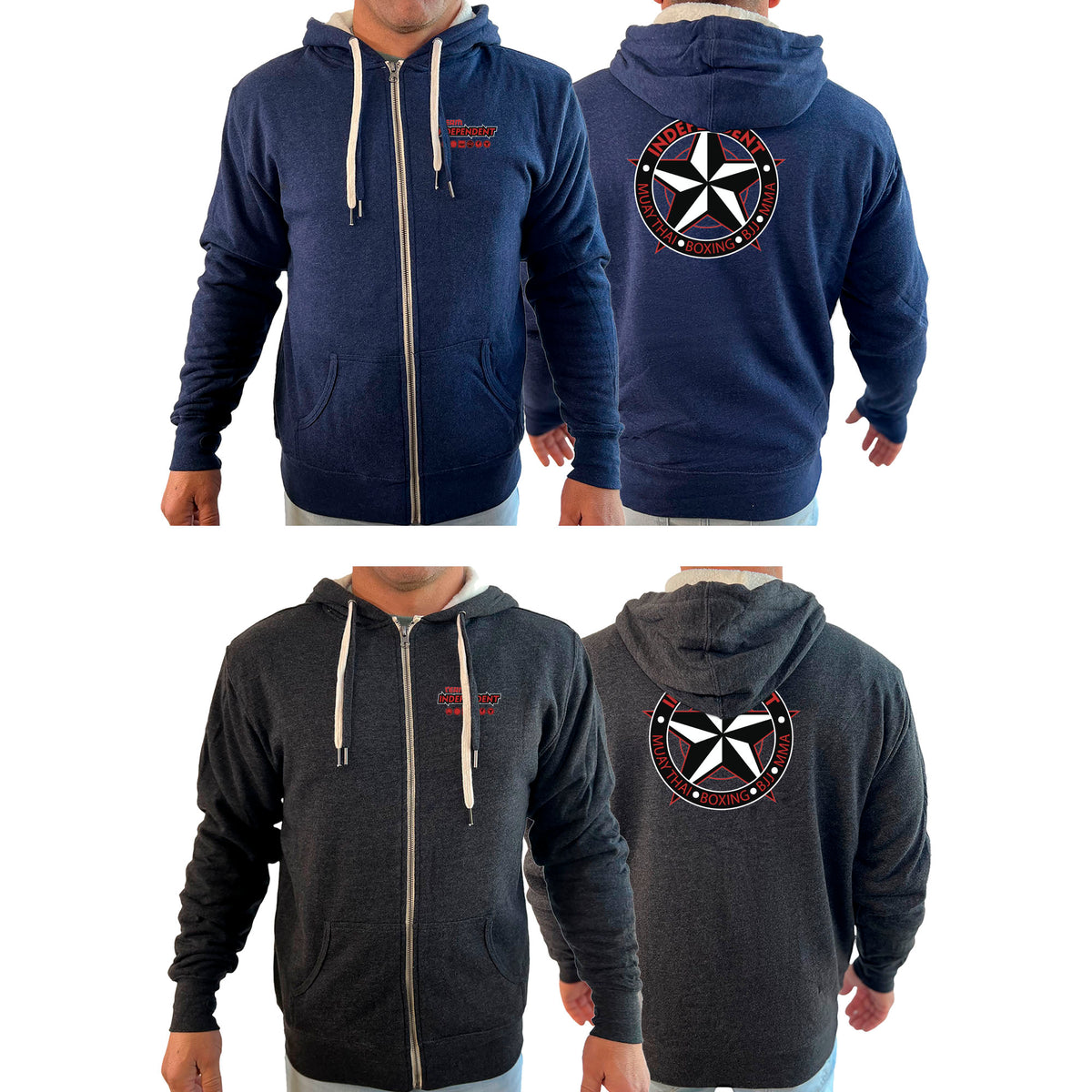 Independent MMA & Fitness Academy Sherpa Lined Zip-Up Hoodie #8098 E