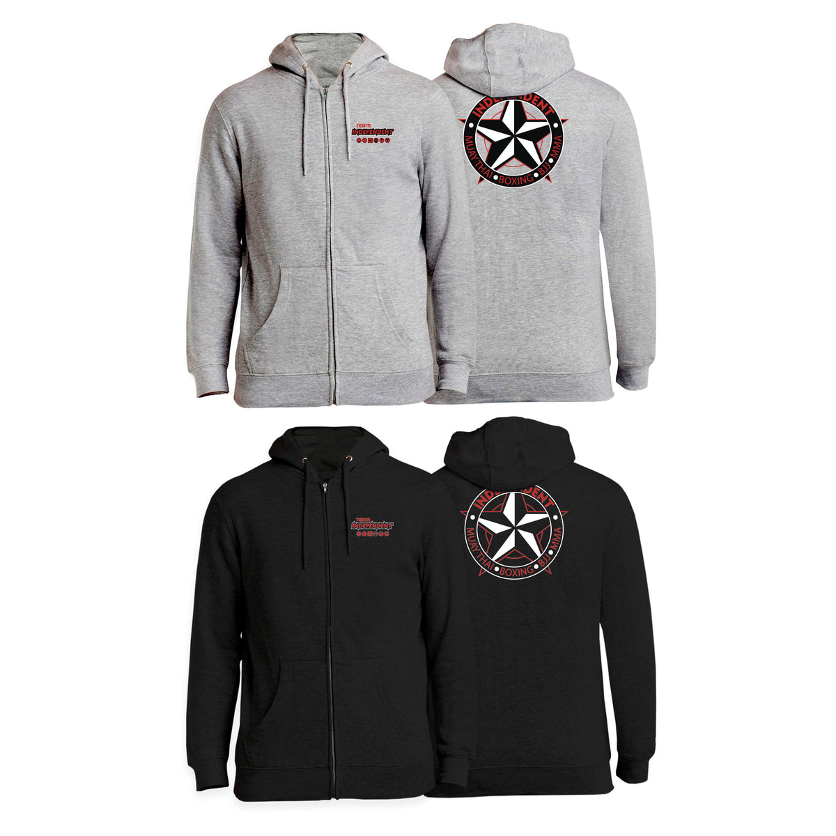 Independent MMA & Fitness Academy Zip-Up Hoodies #8098 E