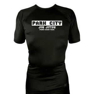 Park City All Black Custom Rash Guards Short Sleeves #8090 A
