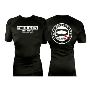 Park City All Black Custom Rash Guards Short Sleeves #8090 A