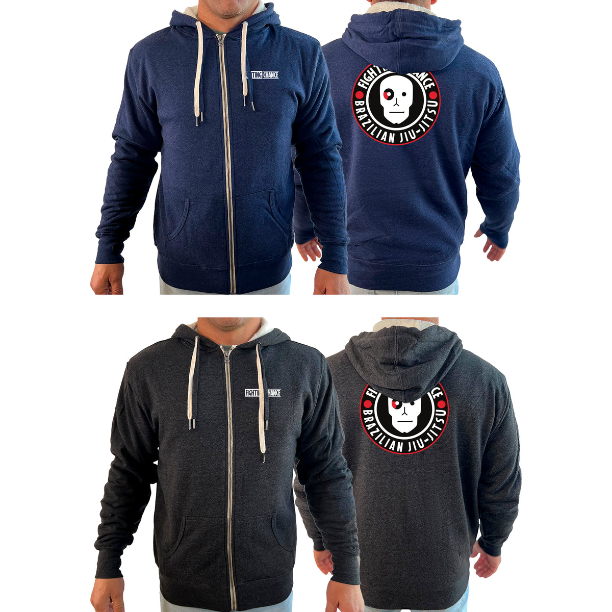 Fighting Chance BJJ Academy Sherpa Lined Zip-Up Hoodie #8091 L