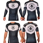 BlackHat Jiu Jitsu Club Academy Rash Guards Black/White #8092 A