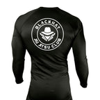 BlackHat Jiu Jitsu Club All Black Custom Rash Guards Long Sleeves #8092 A