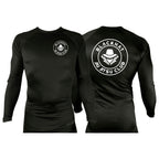 BlackHat Jiu Jitsu Club All Black Custom Rash Guards Long Sleeves #8092 A