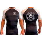 BlackHat Jiu Jitsu Club All Black Ranked Short Sleeve Rash Guards #8092 A