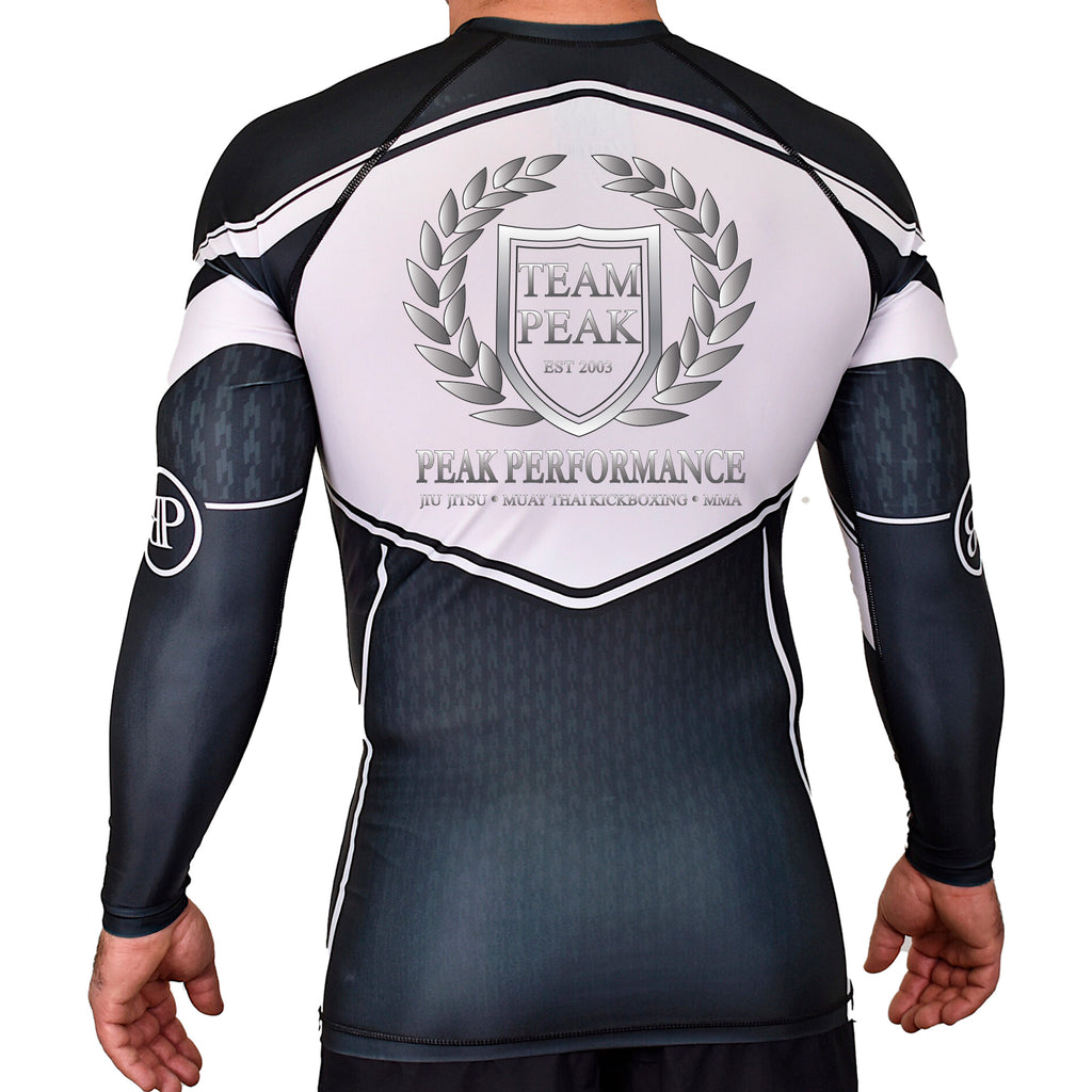 Peak Performance Academy Rash Guards Black/White #8093 A