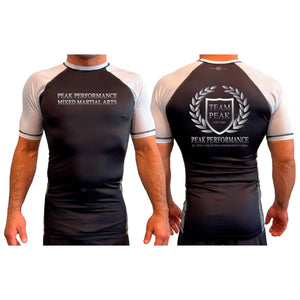 Peak Performance All Black Ranked Short Sleeve Rash Guards #8093 A