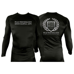 Peak Performance All Black Custom Rash Guards Long Sleeves #8093 A