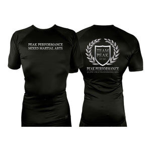 Peak Performance All Black Custom Rash Guards Short Sleeves #8093 A