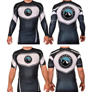 Elevated AMA Academy Rash Guards Black/White #8094 A