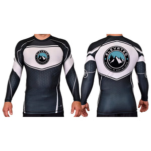 Elevated AMA Academy Rash Guards Black/White #8094 A