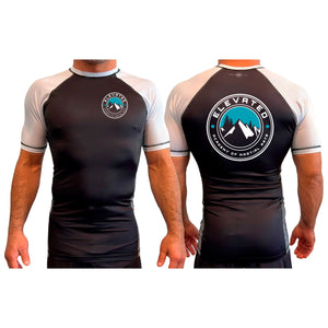 Elevated AMA All Black Ranked Short Sleeve Rash Guards #8094 A