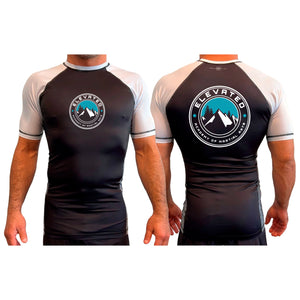 Elevated AMA All Black Ranked Short Sleeve Rash Guards #8094 A