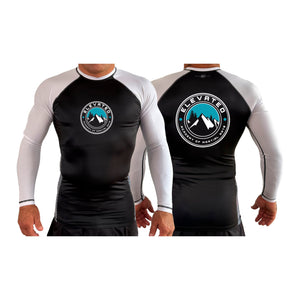 Elevated AMA All Black Ranked Long Sleeve Rash Guards #8094 A